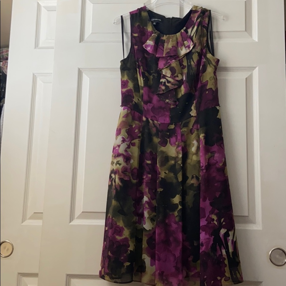 Jones New York Fall Colored Ruffle Dress